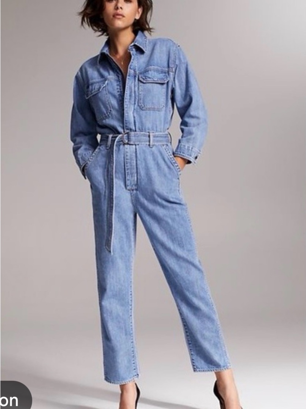 Aritzia Light Blue Denim Utility Jumpsuit